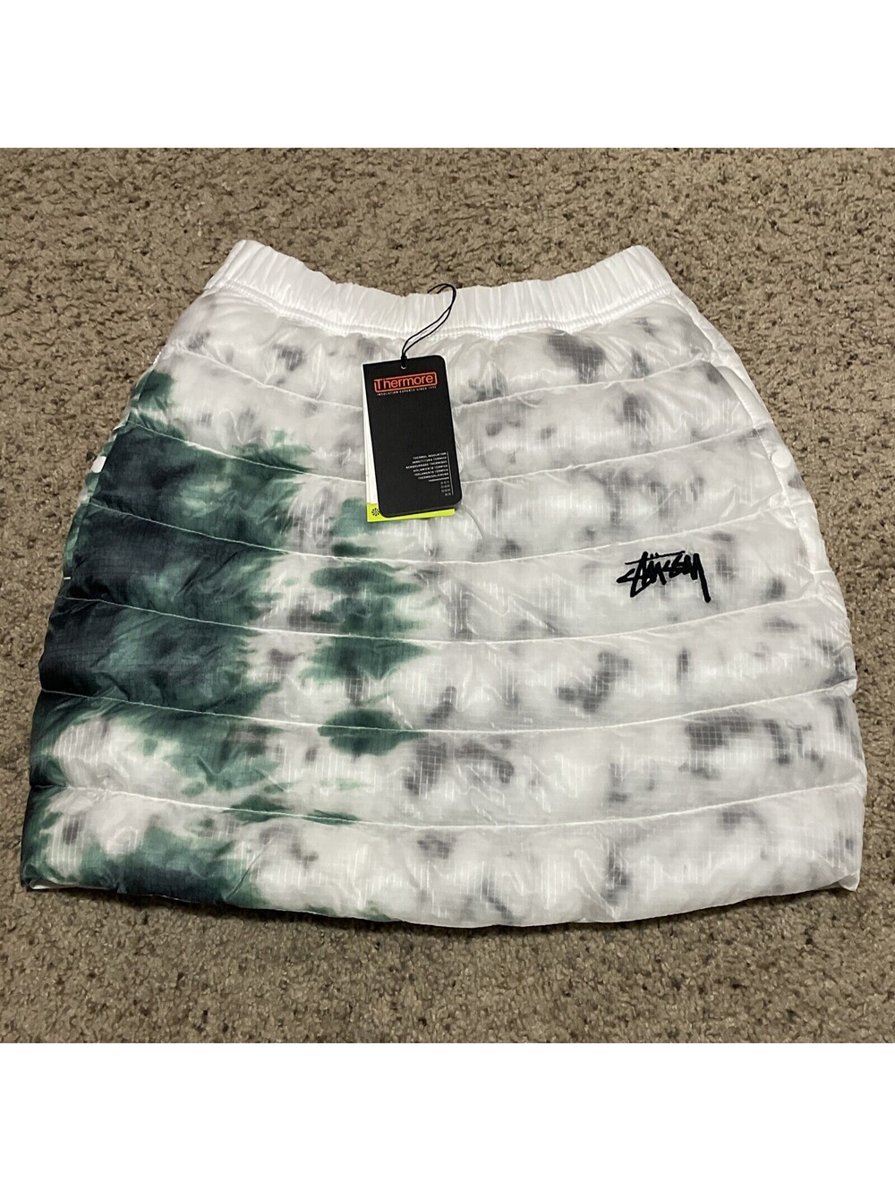 Nike x Stüssy Insulated Skirt, White Green - DC1088-100 - XS New Without Tags